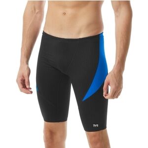 NEW! TYR Men's Black/Blue Hexa Curve Splice Jammer Short - SIZE 38 (XL)